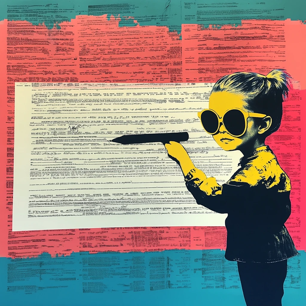 Young performer in sunglasses reviewing a document